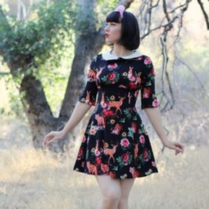 Hell Bunny 60's style Woodland Mini dress